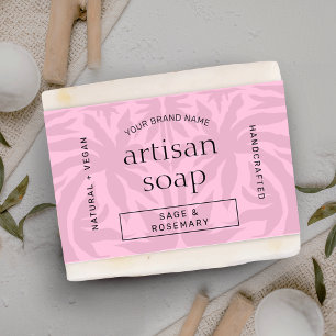 Bar Wrapper-Bellyband-Label mit rosafarbener Seife