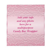 Bar Wrapper-Gastgeschenke mit rosafarbenem Multipu Notizblock (Vorderseite)