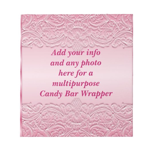 Bar Wrapper-Gastgeschenke mit rosafarbenem Multipu Notizblock (Vorderseite)