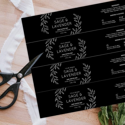 Bar Wrapper-Label mit einfachem Blumenmuster und w