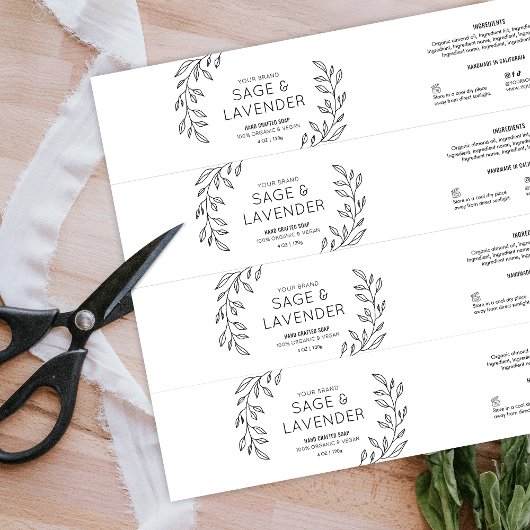 Bar Wrapper-Label mit einfachem Blumenmuster und w