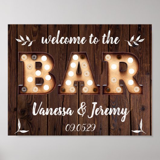 Bar-Zeichen für Vintage Bullen Poster (Vorne)