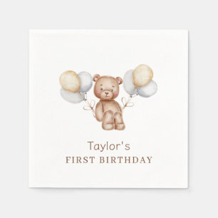 Bär zum ersten Geburtstag Waldtiere Papier Serviette