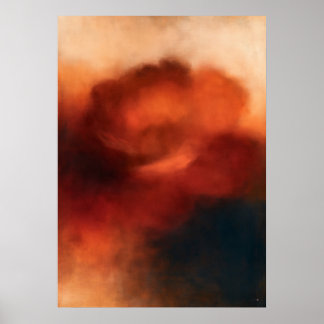 Bara Rose Atmosphärische Florale Abstraktion Poster