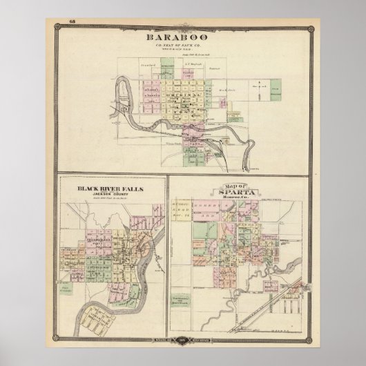 Baraboo, Black River Falls und Sparta Poster (Vorne)