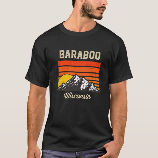 Baraboo Wisconsin Retro City Staat USA T-Shirt (Vorderseite)