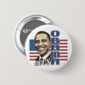 Barack 2008 Flaggen-Knopf Button (Vorne & Hinten)