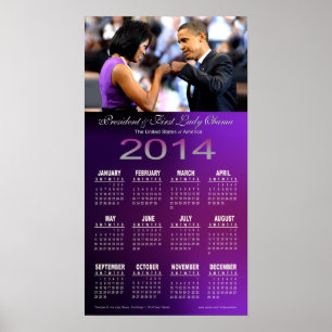 Barack 2014 und Faust-Stoß-Kalender Michelle Obama Poster