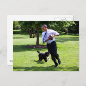 Barack & Bo Obama Postkarte (Vorne/Hinten)