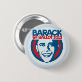 Barack der Knopf Pro-obama des Stimmzettel-'12 Button (Vorne & Hinten)