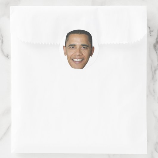 Barack-Gesicht Runder Aufkleber (Tasche)