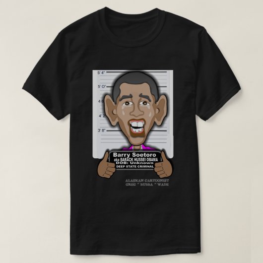 BARACK HUSSEIN OBAMA AKA BARRY SOETORO T-Shirt (Design vorne)