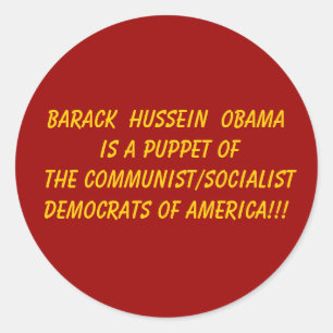 Barack Hussein Obama ist eine Marionette des Runder Aufkleber