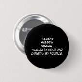 - BARACK HUSSEIN OBAMA Moslems durch Herz und Button (Vorne & Hinten)