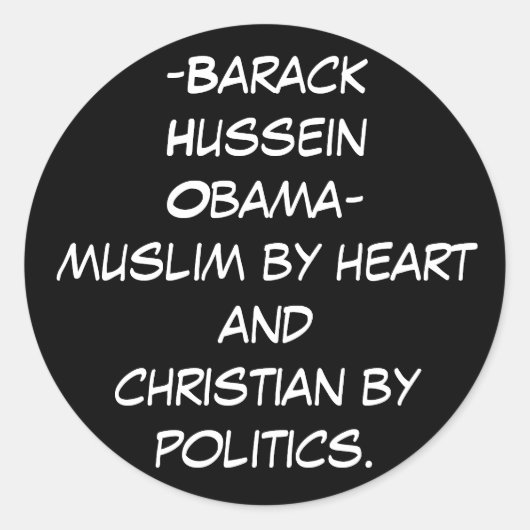 - Barack HusseinObama-muslim von ... - Maßgeschnei Runder Aufkleber (Vorderseite)