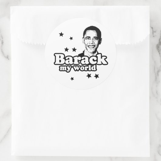 Barack Meine Welt Runder Aufkleber (Tasche)