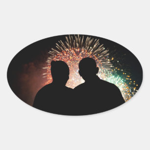 Barack & Michele Obama Ovaler Aufkleber