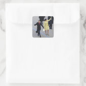 Barack & Michele Obama Quadratischer Aufkleber (Tasche)