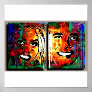 BARACK MICHELLE OBAMA BLACK PRÄSIDENT ERSTE LADY POSTER