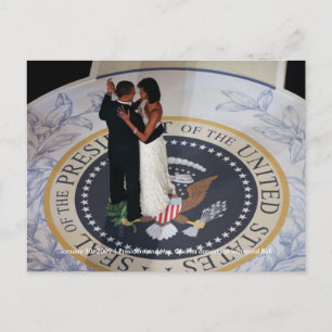 Barack & Michelle Obama tanzen beim Eröffnungsball Postkarte