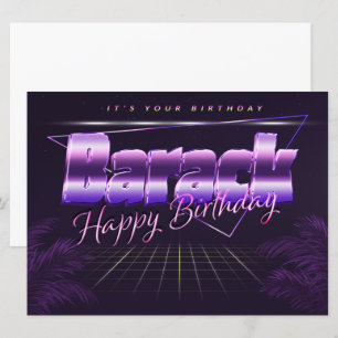 Barack Name Vorname lila retro Karte Geburtstag