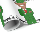 Barack-Oama-Santa-Klub Geschenkpapier (Rolleneckpunkt)