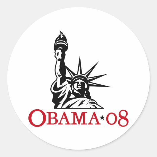 Barack Obama 2008 Statue of Liberty Sticker (Vorderseite)