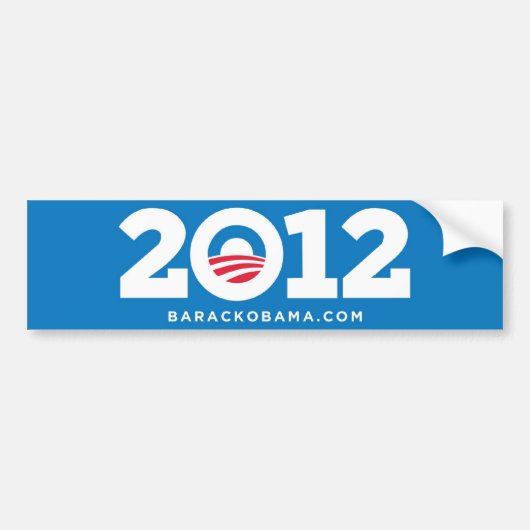 Barack Obama 2012 (Blau-) Autoaufkleber (Vorne)