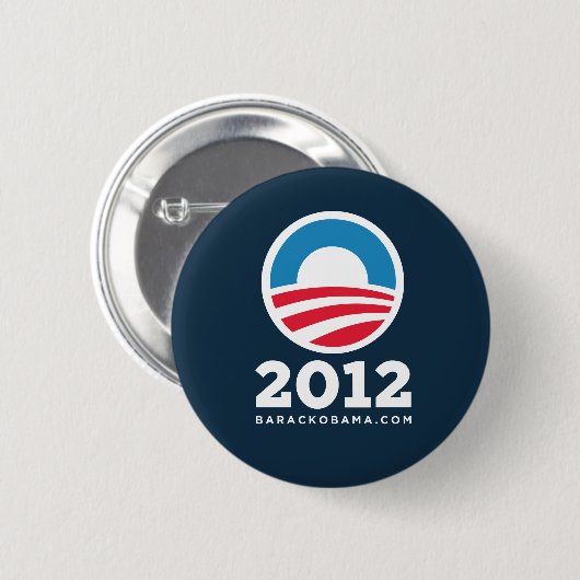 Barack Obama 2012 "O" (dunkelblau) Button (Vorne & Hinten)