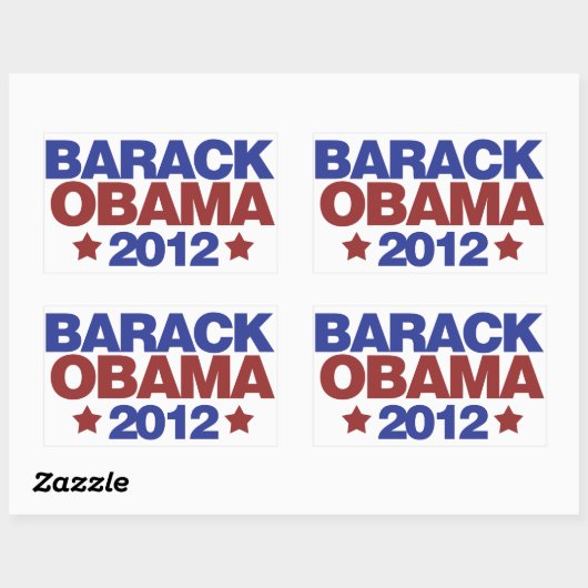 Barack Obama 2012 Rechteckiger Aufkleber (Blatt)