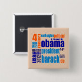 Barack Obama 2012 Umbau-Wolken-Knopf Button (Vorne & Hinten)