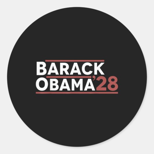 Barack Obama 2028 Runder Aufkleber (Vorderseite)