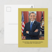 Barack Obama, 44. Präsident der Vereinigten Staate Postkarte (Vorne/Hinten)