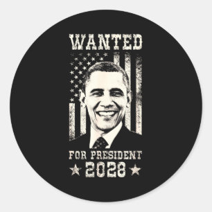 Barack Obama 44. Präsident Gesucht Für 48. Präside Runder Aufkleber