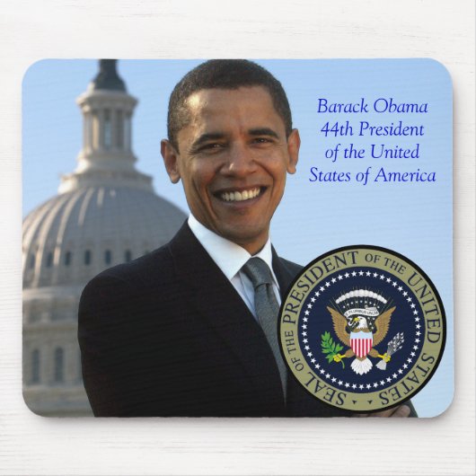 Barack Obama 44. Präsident Gold Seal Mousepad (Vorne)