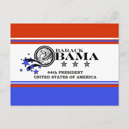 Barack Obama 44. Präsident Postkarte (Vorderseite)