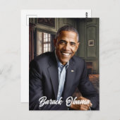 Barack Obama 44. Präsident Postkarte (Vorne/Hinten)