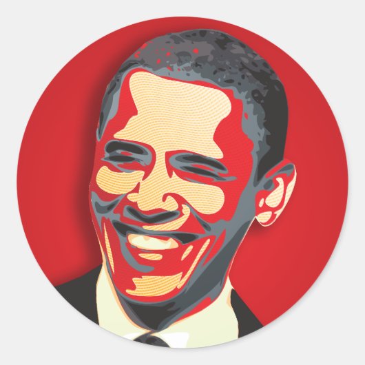 Barack Obama 44. Präsident Runder Aufkleber (Vorderseite)