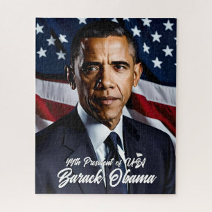 Barack Obama 44. Präsident & USA Flag Puzzle
