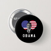 Barack Obama 44. US-Präsident I Liebe Obama Button (Vorne & Hinten)