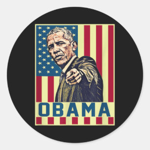 Barack Obama 44. Usa-Präsident Pop-Art Vintage-USA Runder Aufkleber
