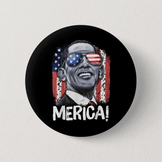 Barack Obama 4. Juli Merica Männer Frauen USA Amer Button (Vorderseite)