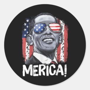 Barack Obama 4. Juli Merica Männer Frauen USA Amer Runder Aufkleber
