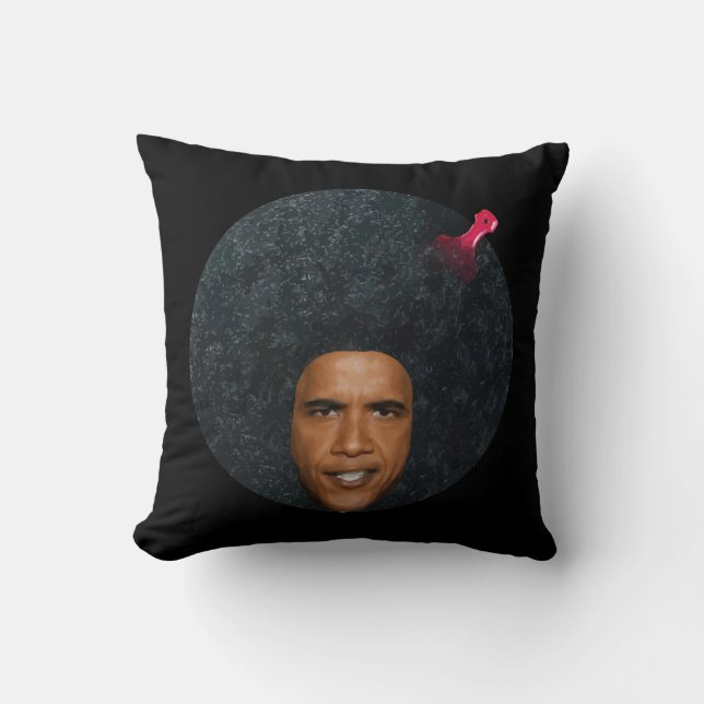 Barack Obama Afro-Porträt-Schablone Kissen (Vorderseite)
