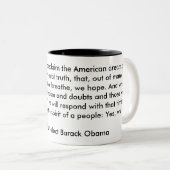 Barack Obama - Akzeptanzrede Zweifarbige Tasse (VorderseiteRechts)