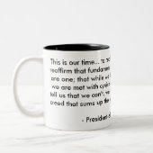 Barack Obama - Akzeptanzrede Zweifarbige Tasse (Links)