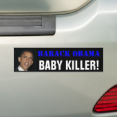 Barack Obama, BABY-MÖRDER! Autoaufkleber (Auf Auto)