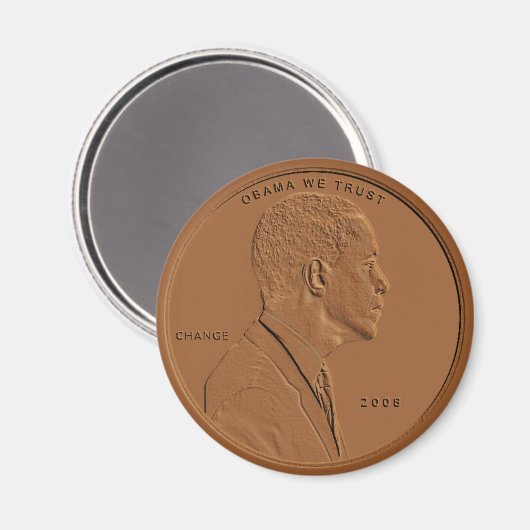 Barack Obama Bronze Penny Circular Magnet (Vorderseite/Rückseite)