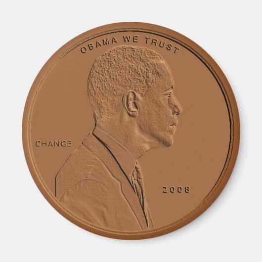 Barack Obama Bronze Penny Circular Magnet (Vorne)