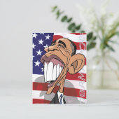 Barack Obama Cartoon Karikatur Postkarte (Stehend Vorderseite)